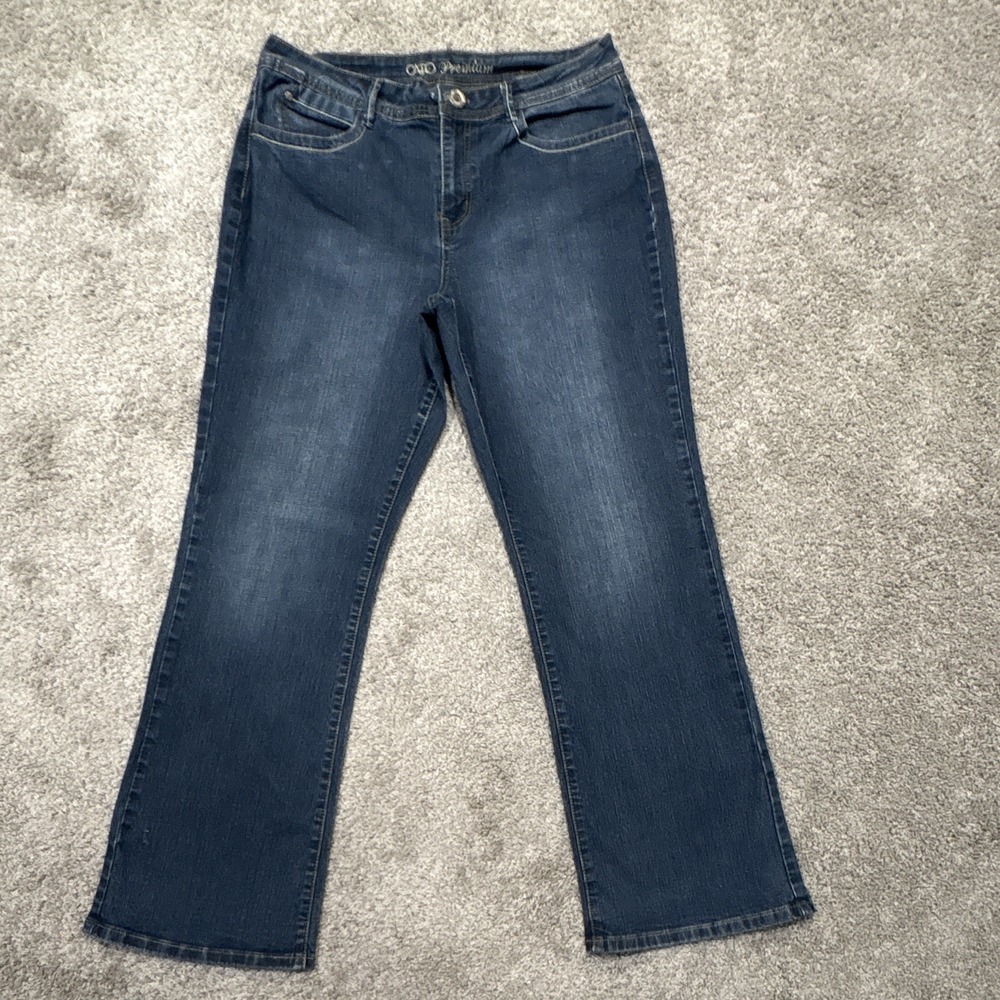 Women's Cato Premium‎ Blue Denim Dark Wash Bootcut Jeans Mid Rise 14